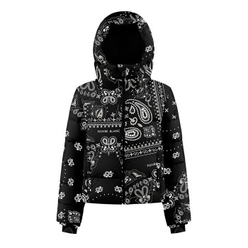 Girls synthetic down ski jacket paisley black Chloe
