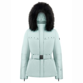 Womens stretch ski jacket aloe blue