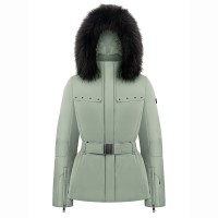 Womens stretch ski jacket lichen green
