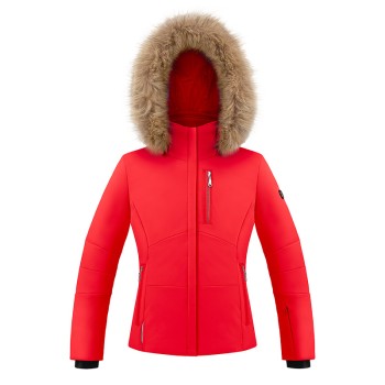 Girls stretch ski jacket scarlet red