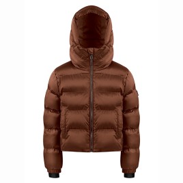 Girls synthetic down ski jacket choco brown