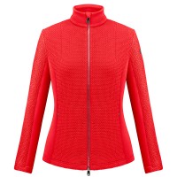 Womens stretch fleece jacket scarlet red