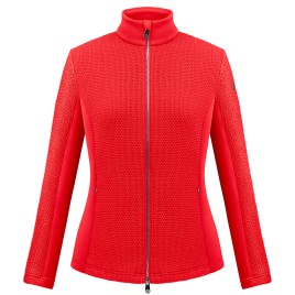 Womens stretch fleece jacket scarlet red