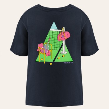 Womens cotton t-shirt tennis navy blue