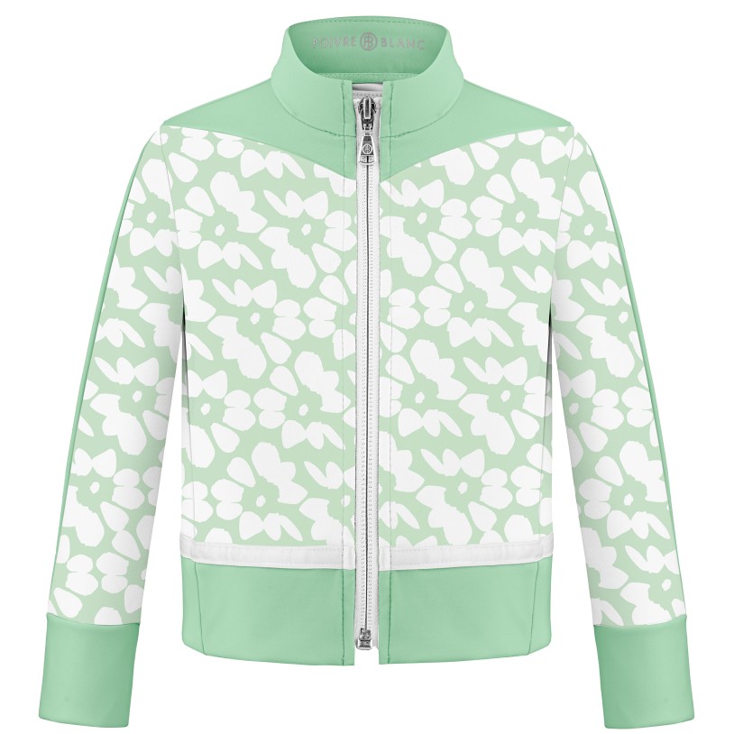 Girls stretch jacket flower green/green