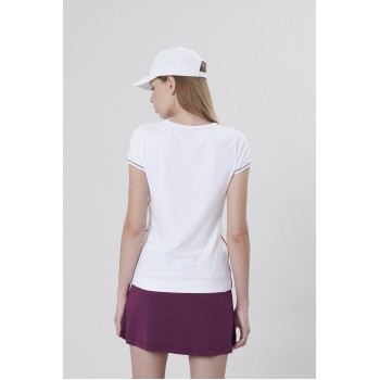 Womens t-shirt white/jam purple