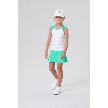 Girls meryl top white/emerald green