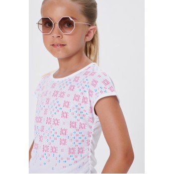 Girls eco light fancy white/lady pink t-shirt
