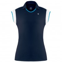 Womens polo shirt oxford blue/white