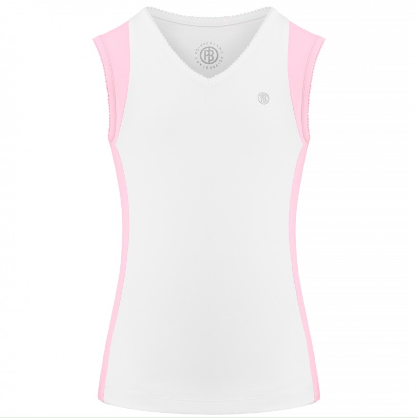 Girls tank top white/palm pink