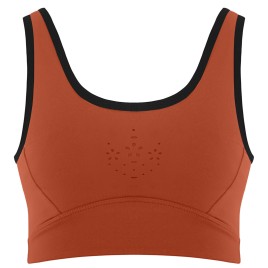 Womens crop top electro orange/black