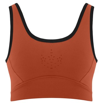 Womens crop top electro orange/black