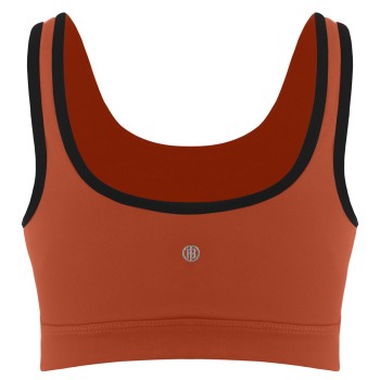 Womens crop top electro orange/black