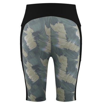 Womens shorts paint art green