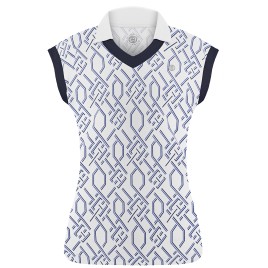 Womens polo shirt diamond white/blue
