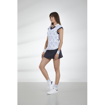 Womens polo shirt diamond white/blue