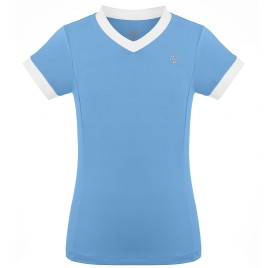 Girls t-shirt lagoon blue/white