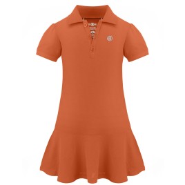 Girls polo dress electro orange