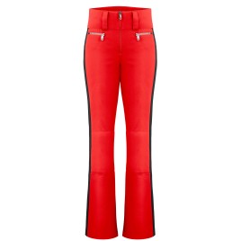 Womens stretch ski pants scarlet red/black