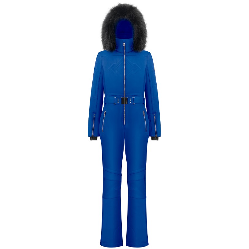 Womens overall infinity blue with fake fur