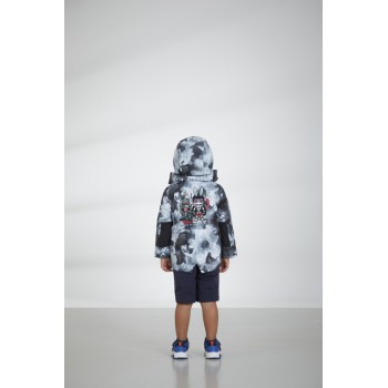 Boys rain parka 3in1 cloudy black